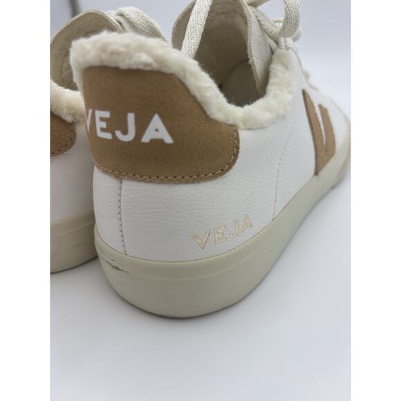 Veja Campo Winter Sneakers Shearling Lined White Leather Tan Suede Size 11 main image 8